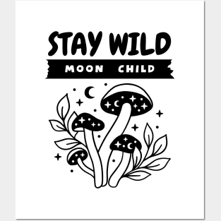 Stay wild moon child t shirt design Posters and Art